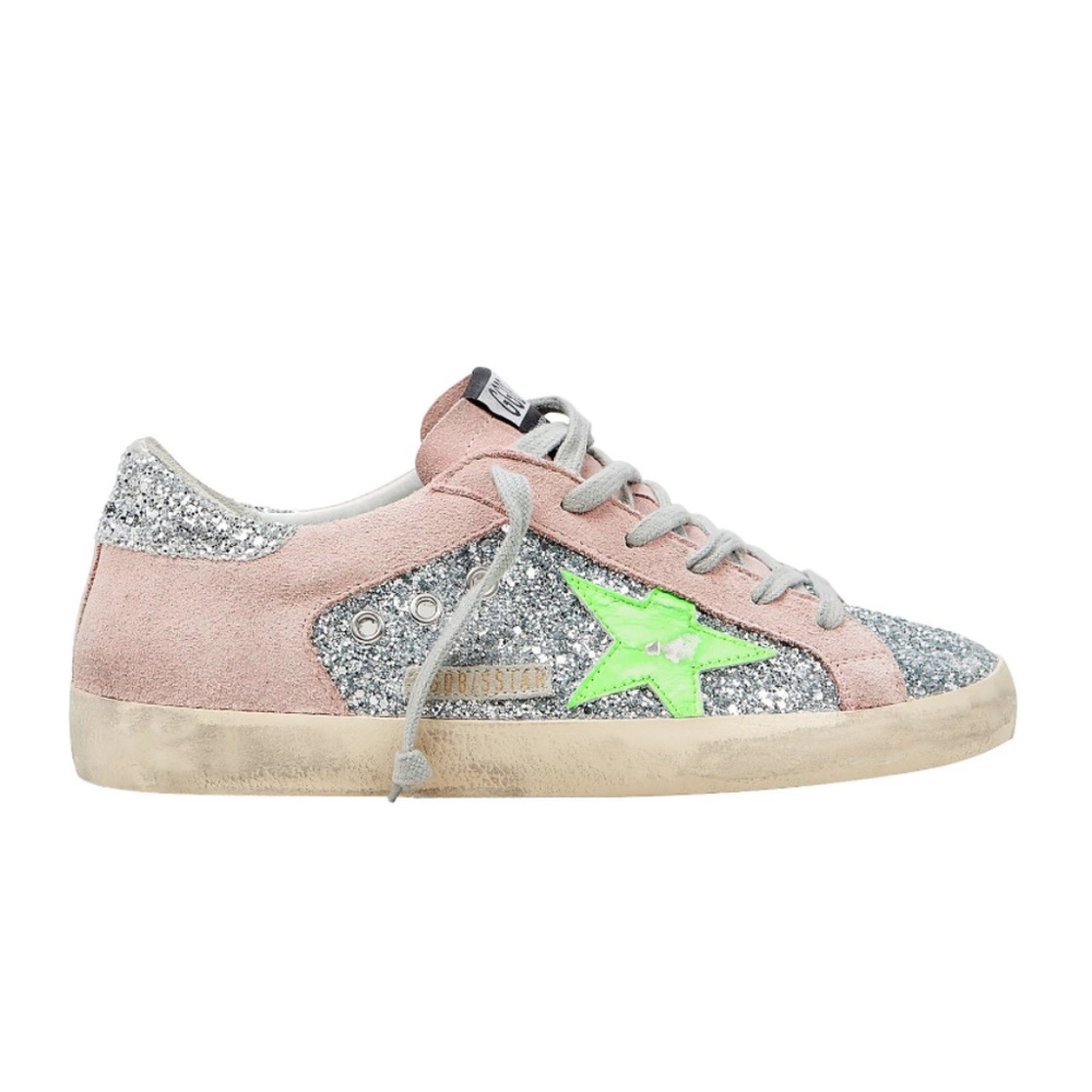 NIB Golden Goose Superstar Neon Glitter